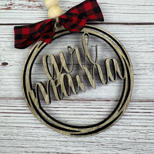 Girl Mama Rear View Mirror Car Charm Ornament, Auto Jewelry, Wooden Car Charm, Car Decor, Custom Car Decor, Custom Rear View Mirror Charm