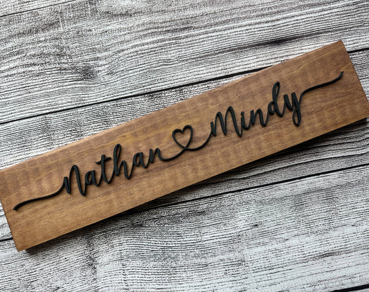 Couples Name Sign, Personalized Couples Name Sign, Couple Wood Sign, Custom Wedding Gift, Wooden Wedding Sign, Wooden Name Sign, Couple Sign