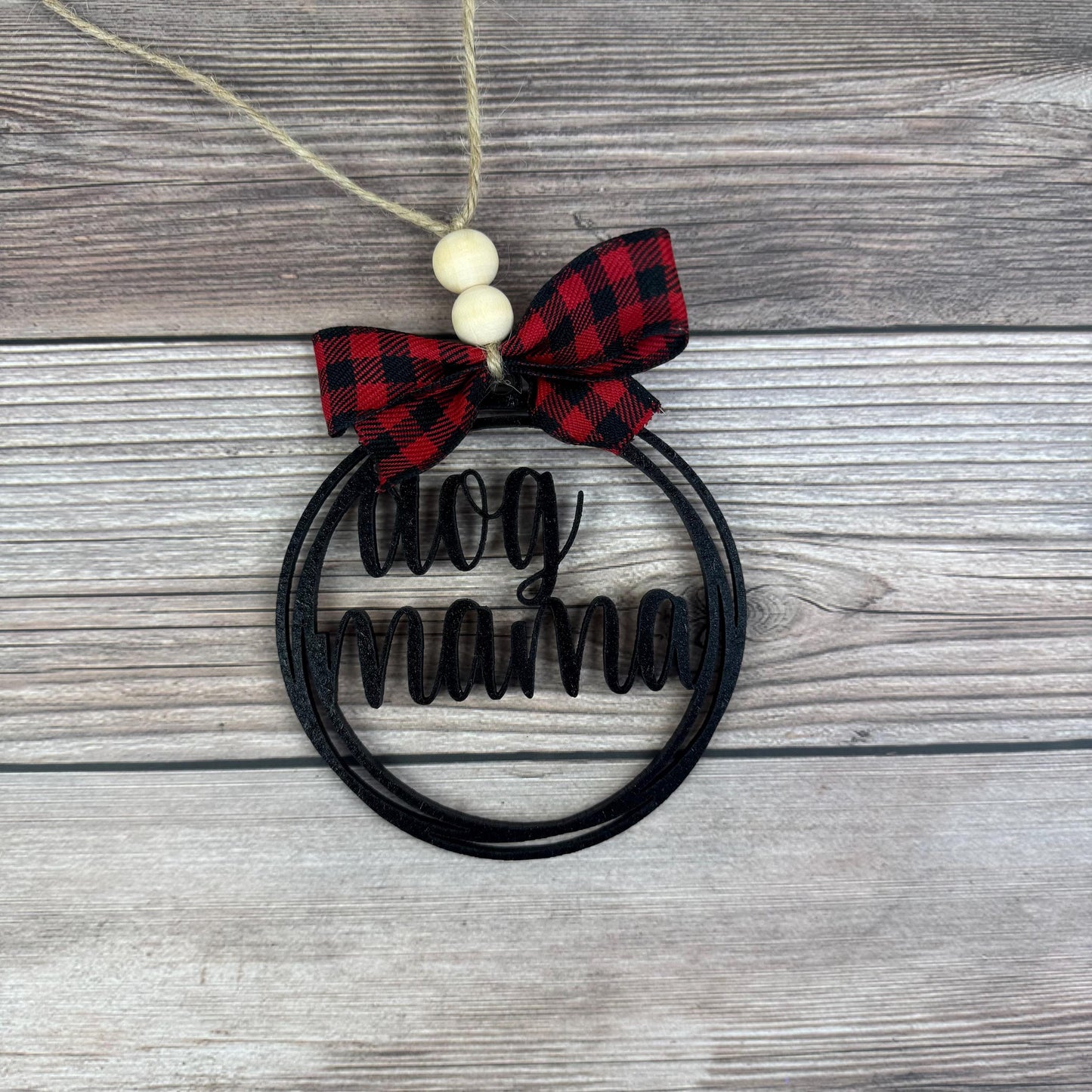 Dog Mama Rear View Mirror Car Charm Ornament, Auto Jewelry, Wooden Car Charm, Car Decor, Custom Car Decor, Custom Rear View Mirror Charm