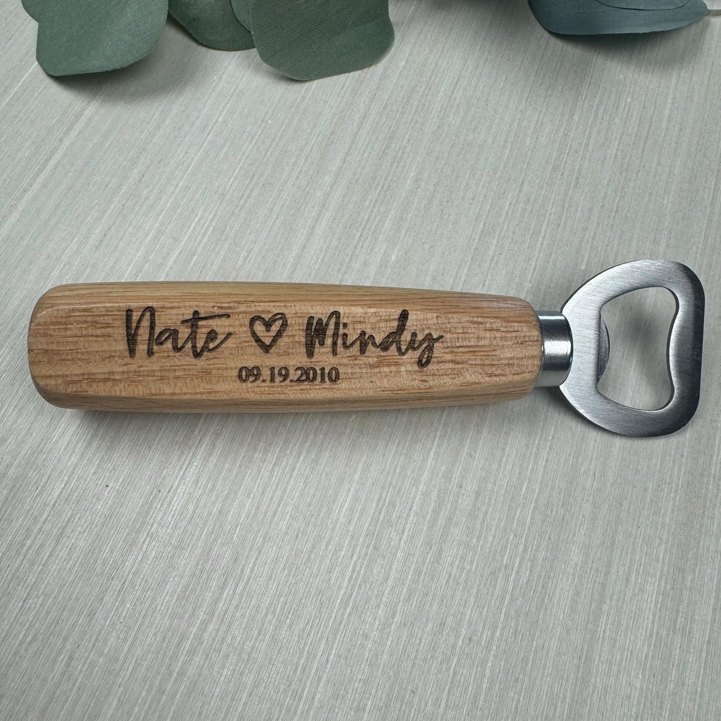 Personalized Wedding Gift Bottle Opener, Wooden Bottle Opener Laser Engraved, New Home Gift, Wedding Favor, Gift For Him, Custom Beer Opener