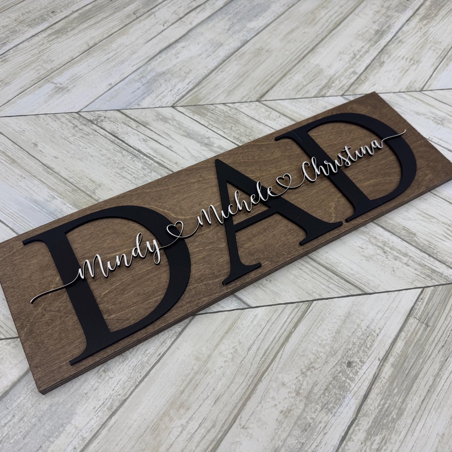 Personalized Dad Sign With Children's Names / Father's Day Gift / Dad Sign / Gift For Dad / Personalized Sign / Wooden Family Sign