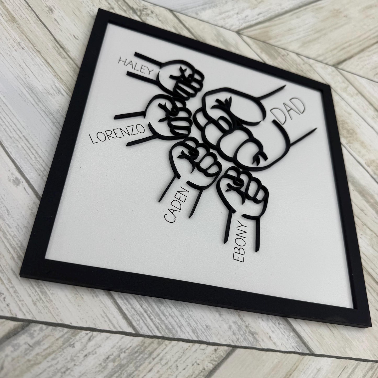 Personalized Father's Day Gift Fist Bump Sign Layered Kids Name Fists Dad Or Grandpa Sign Gift For Dad