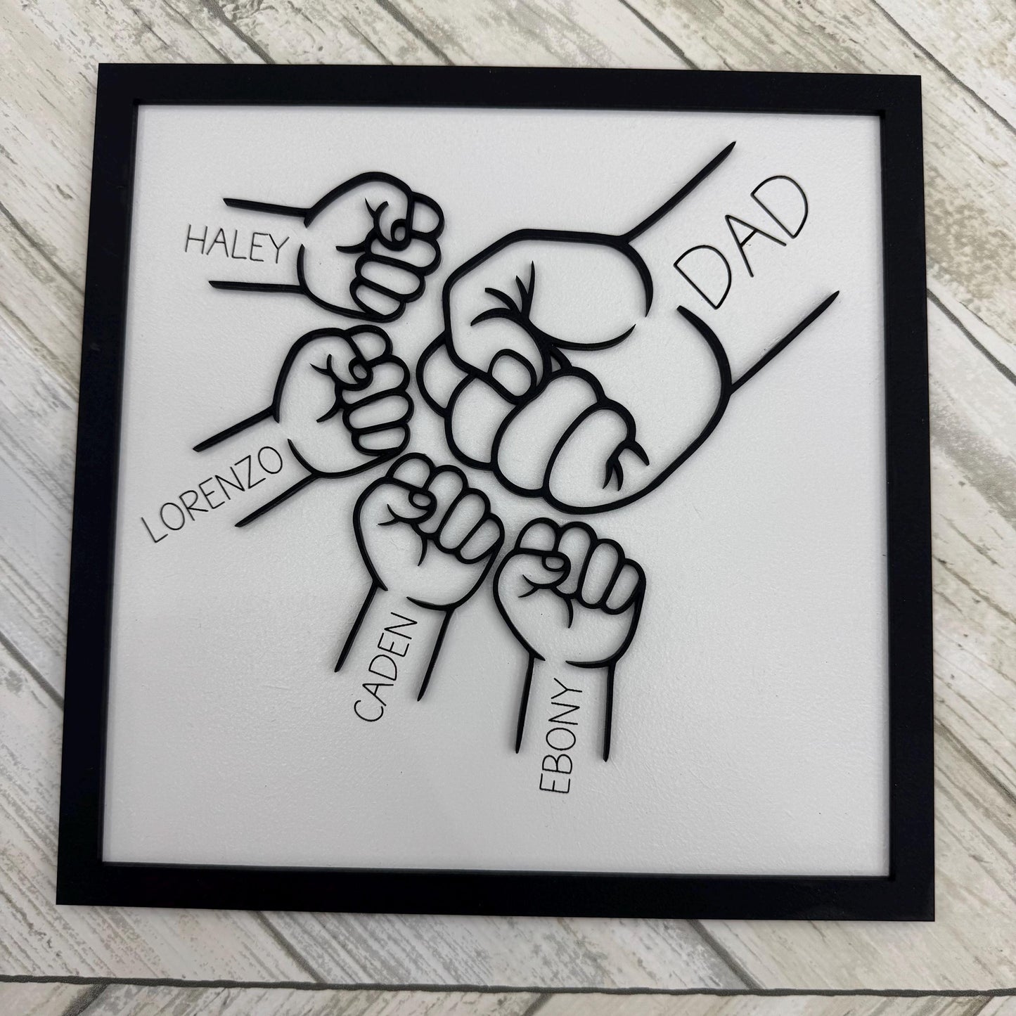 Personalized Father's Day Gift Fist Bump Sign Layered Kids Name Fists Dad Or Grandpa Sign Gift For Dad