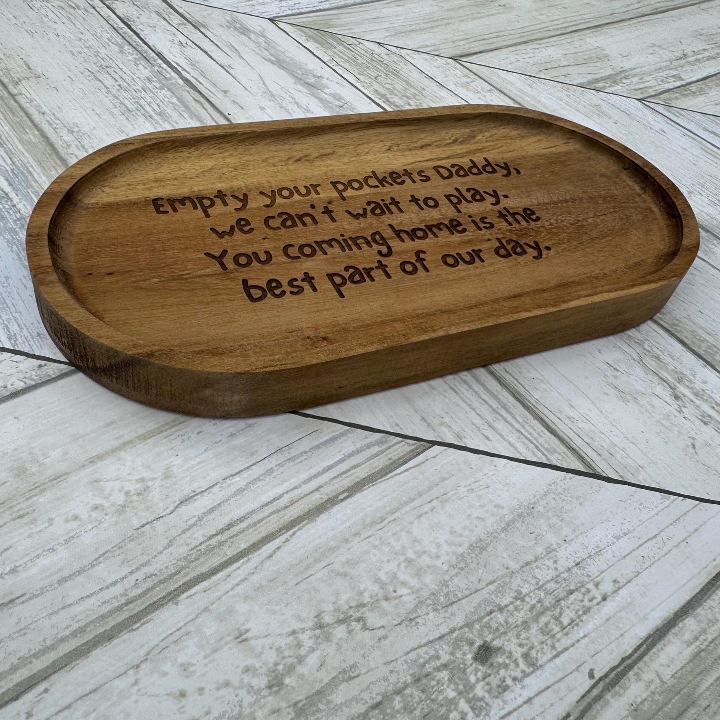 Daddy Wood Tray, Trinket Tray, Personalized Desk Organizer, Organizer Tray, Mens Dresser  Tray, Gift for Her, Gift For Dad, Fathers Day Gift