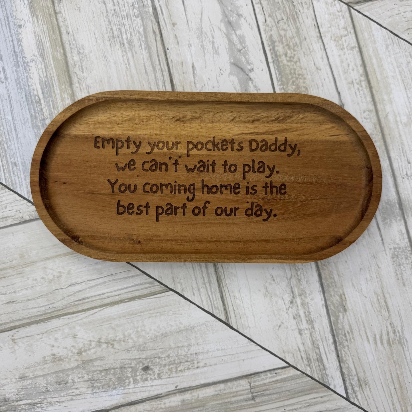 Daddy Wood Tray, Trinket Tray, Personalized Desk Organizer, Organizer Tray, Mens Dresser  Tray, Gift for Her, Gift For Dad, Fathers Day Gift