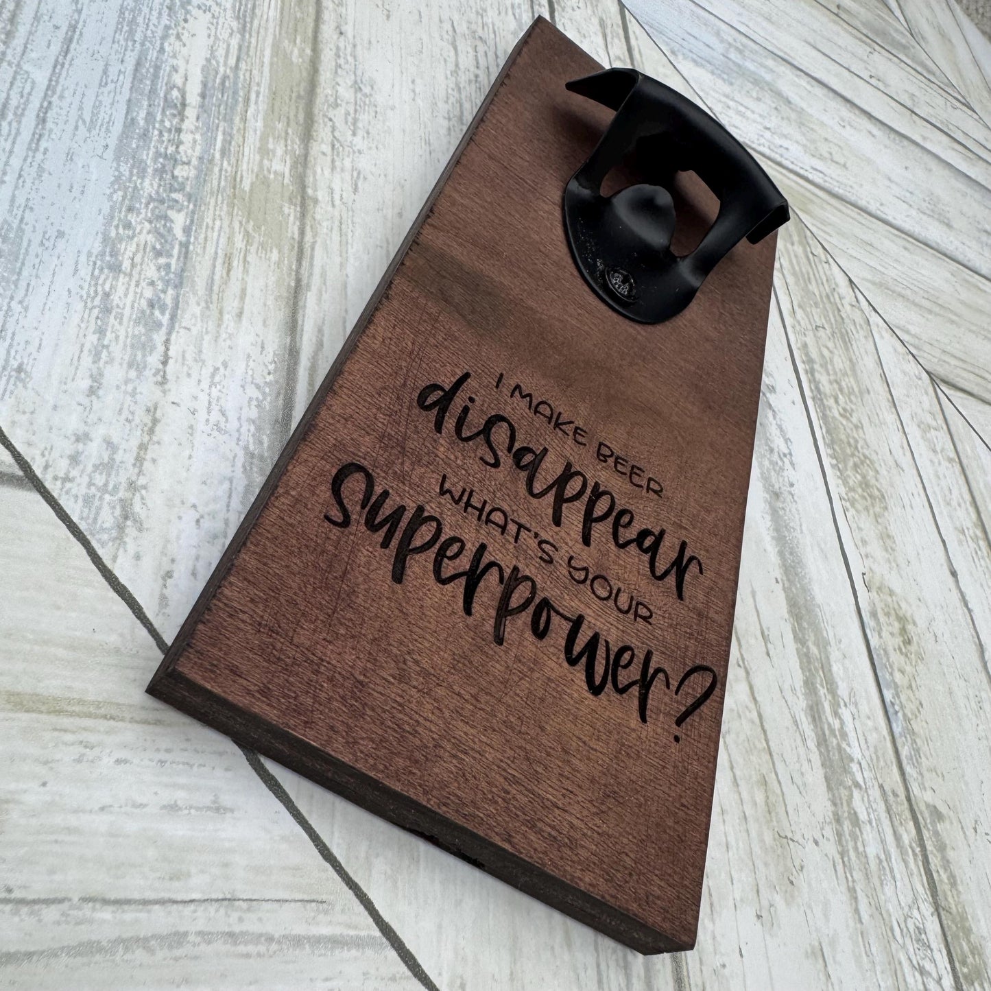 I Make Beer Disappear Magnetic Bottle Opener, Wooden Bottle Opener Laser Engraved, New Home Gift, Gift For Him, Custom Beer Opener For Him