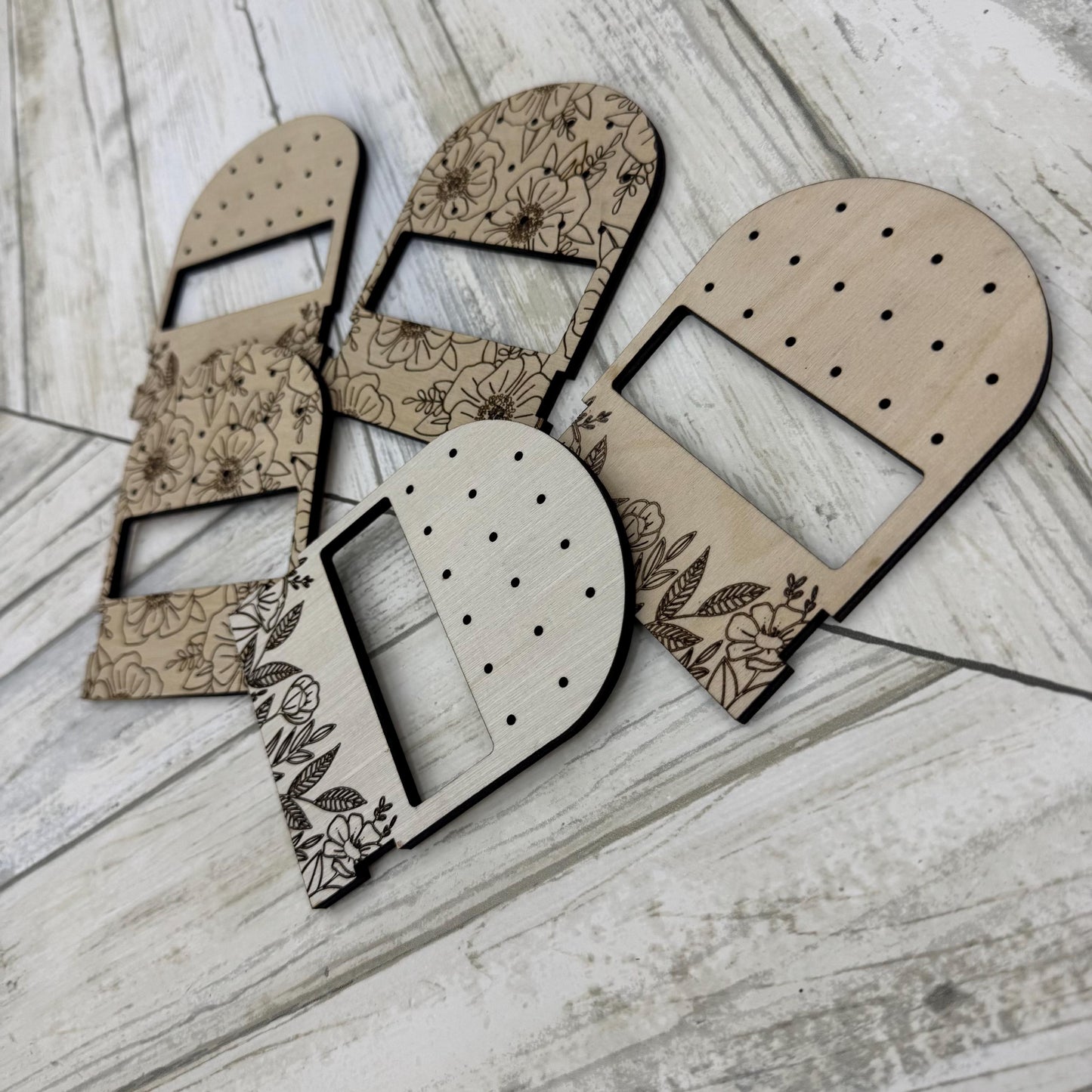 Floral Travel Earring Holder Wood Stud Earring Holder Earring Travel Case Hoop Earring Holder Travel Earring Holder Custom Earring Holder