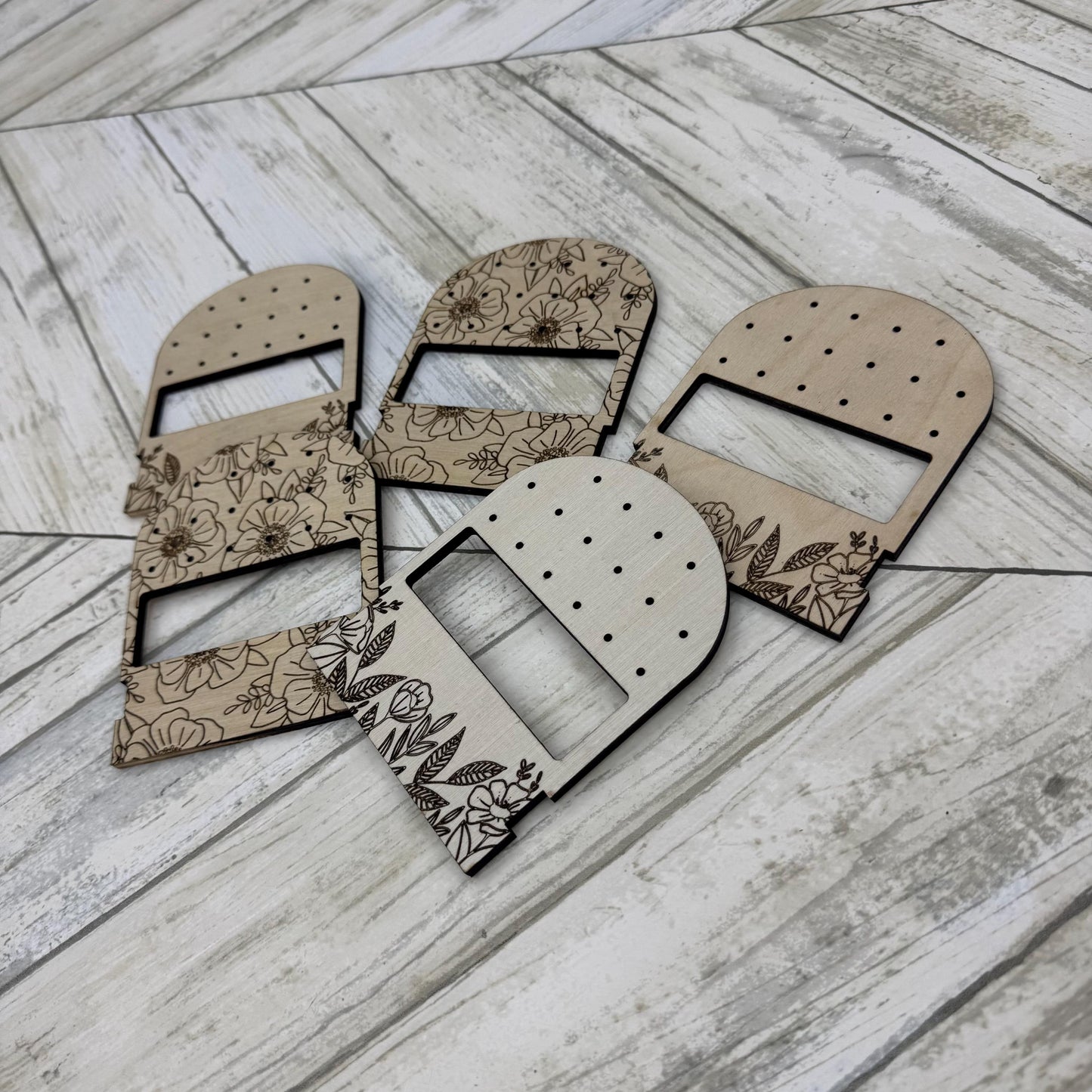 Floral Travel Earring Holder Wood Stud Earring Holder Earring Travel Case Hoop Earring Holder Travel Earring Holder Custom Earring Holder