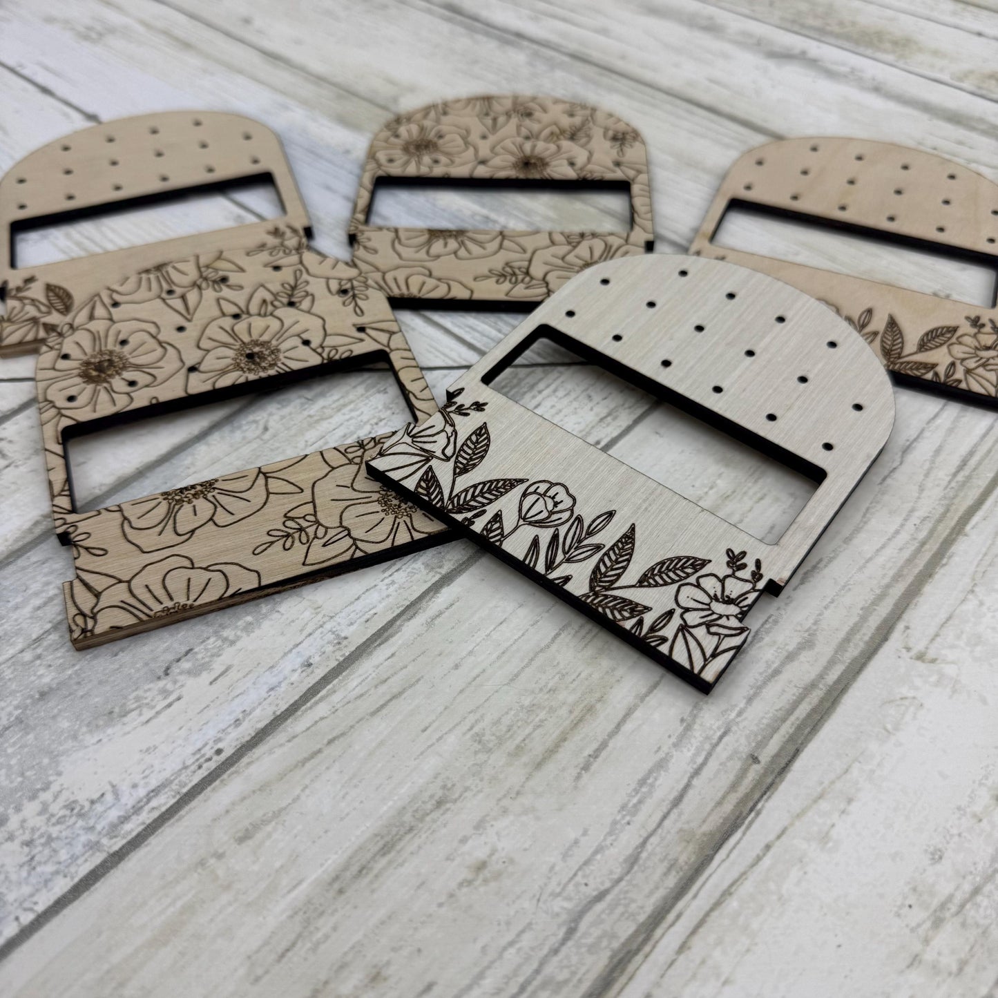 Floral Travel Earring Holder Wood Stud Earring Holder Earring Travel Case Hoop Earring Holder Travel Earring Holder Custom Earring Holder