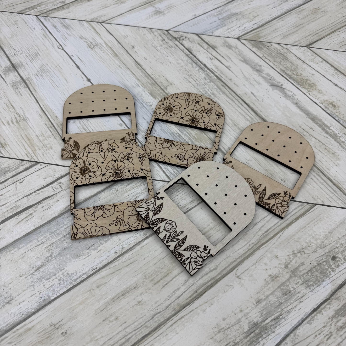 Floral Travel Earring Holder Wood Stud Earring Holder Earring Travel Case Hoop Earring Holder Travel Earring Holder Custom Earring Holder