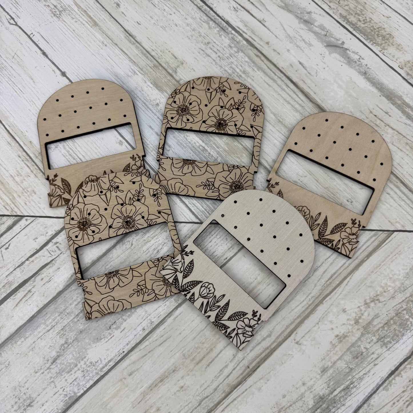 Floral Travel Earring Holder Wood Stud Earring Holder Earring Travel Case Hoop Earring Holder Travel Earring Holder Custom Earring Holder