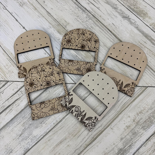 Floral Travel Earring Holder Wood Stud Earring Holder Earring Travel Case Hoop Earring Holder Travel Earring Holder Custom Earring Holder